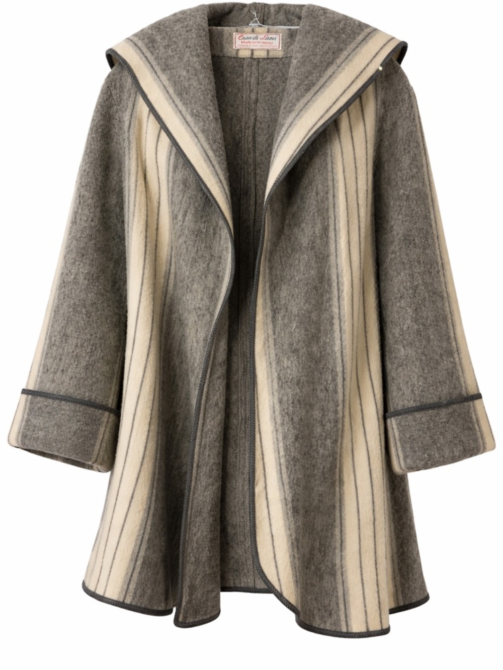 Vintage Casa de Lana Wool Hooded Jacket Uruguay Boho Southwestern Coat 15/16